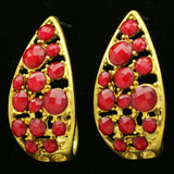 Mi Amore Dangle-Earrings Red/Gold-Tone
