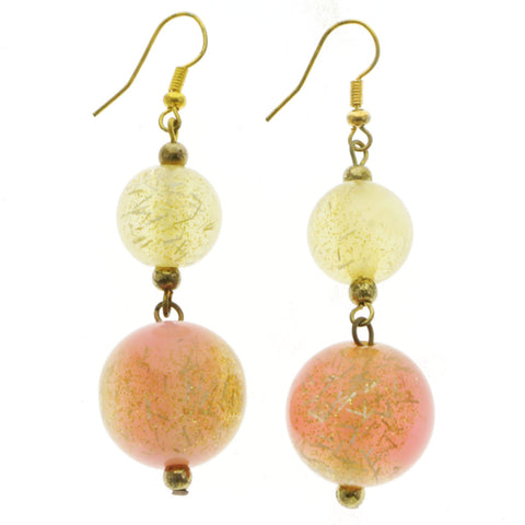 Mi Amore Drop-Dangle-Earrings Pink/Gold-Tone