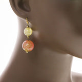 Mi Amore Drop-Dangle-Earrings Pink/Gold-Tone