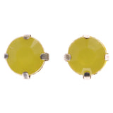 Mi Amore Acrylic Accents Post-Earrings Yellow/Silver-Tone