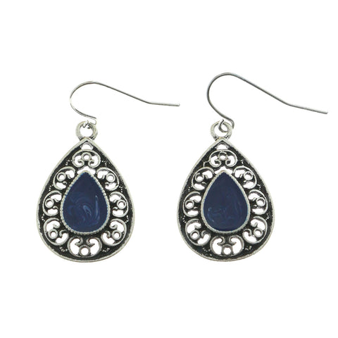Mi Amore Dangle-Earrings Silver-Tone/Blue