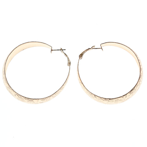 Mi Amore Etched Hoop-Earrings Copper-Tone