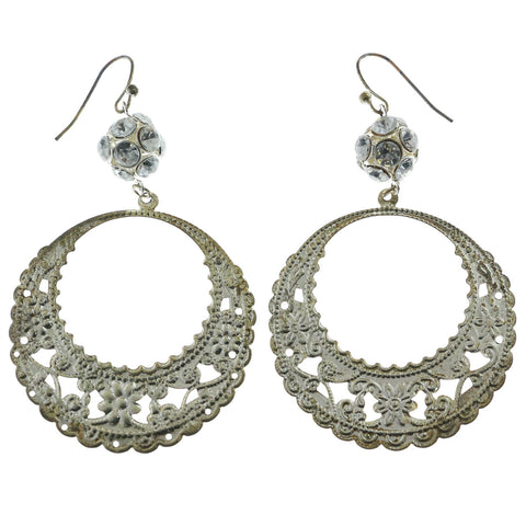 Mi Amore Crystal Accented Drop-Dangle-Earrings Gold-Tone