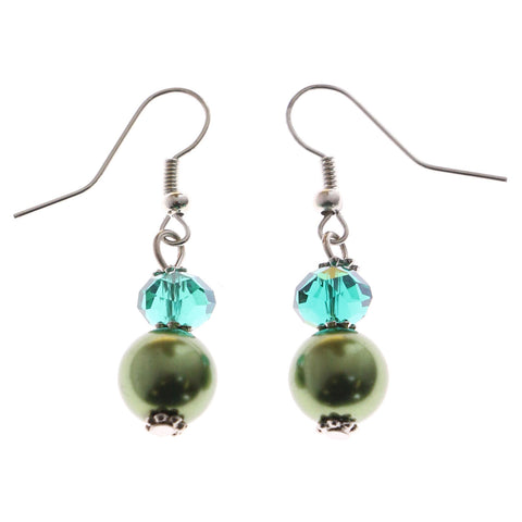 Mi Amore Dangle-Earrings Silver-Tone/Green