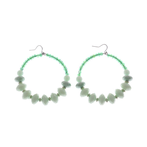 Mi Amore Dangle-Earrings Green/Silver-Tone
