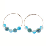 Mi Amore Hoop-Earrings Silver-Tone/Blue