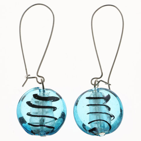 Mi Amore Owl Butterfly Dangle-Earrings Silver-Tone & Blue