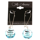 Mi Amore Owl Butterfly Dangle-Earrings Silver-Tone & Blue