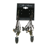 Mi Amore Owl Butterfly Drop-Dangle-Earrings Brown & Multicolor