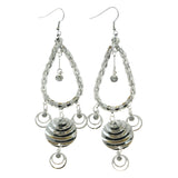 Mi Amore Crystal Accented Drop-Dangle-Earrings Silver-Tone