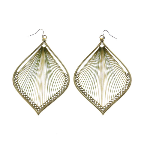 Mi Amore Large Dangle-Earrings Gold-Tone/Green