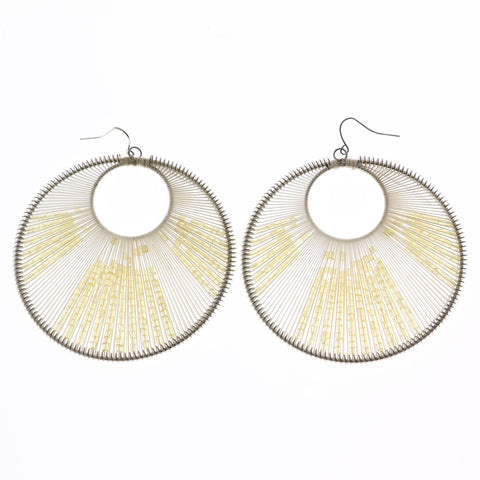 Mi Amore Dangle-Earrings Silver-Tone/White