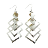 Mi Amore Crystal Accented Drop-Dangle-Earrings Silver-Tone