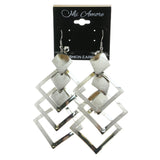 Mi Amore Crystal Accented Drop-Dangle-Earrings Silver-Tone