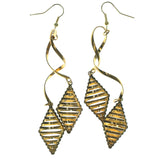 Gold-Tone Metal Dangle-Earrings