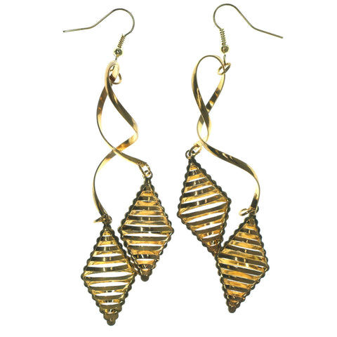 Gold-Tone Metal Dangle-Earrings