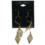Gold-Tone Metal Dangle-Earrings