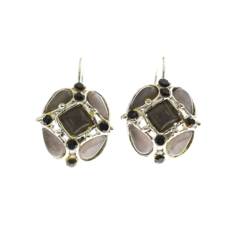 Mi Amore Dangle-Earrings Silver-Tone/Black