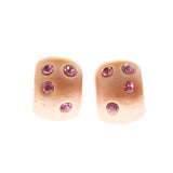 Mi Amore Crystal Accented Post-Earrings Pink