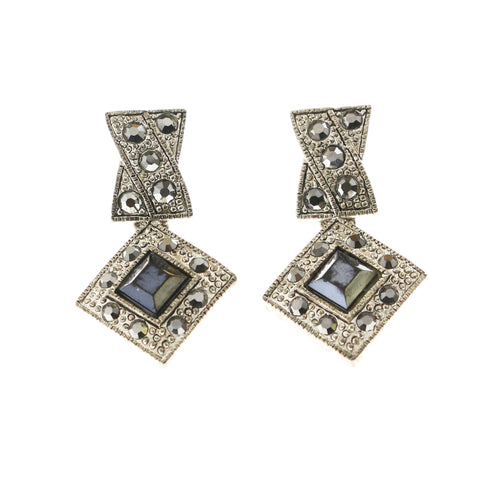 Mi Amore Dangle-Earrings Silver-Tone/Black