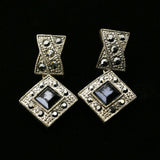 Mi Amore Dangle-Earrings Silver-Tone/Black