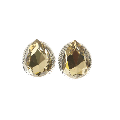 Mi Amore Post-Earrings Silver-Tone/Yellow