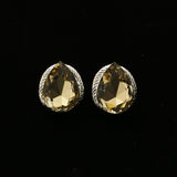 Mi Amore Post-Earrings Silver-Tone/Yellow