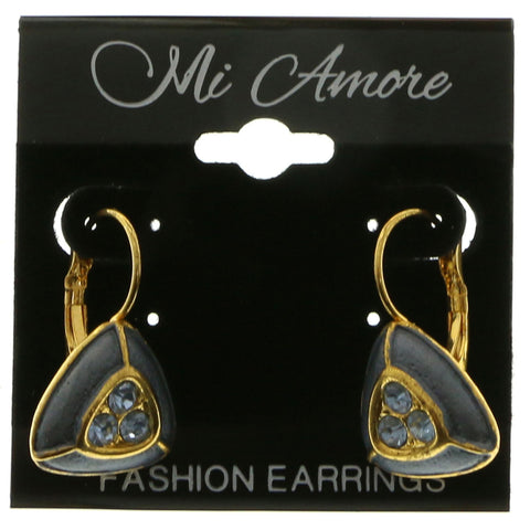Mi Amore Crystal Accented Dangle-Earrings Gold-Tone/Blue