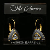 Mi Amore Crystal Accented Dangle-Earrings Gold-Tone/Blue
