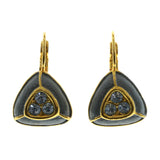 Mi Amore Crystal Accented Dangle-Earrings Gold-Tone/Blue