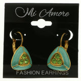 Mi Amore Crystal Accented Dangle-Earrings Gold-Tone/Green