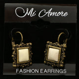 Mi Amore Dangle-Earrings Bronze-Tone/White