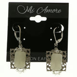 Mi Amore Dangle-Earrings Silver-Tone/White