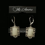 Mi Amore Dangle-Earrings Silver-Tone/White