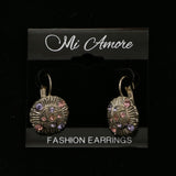 Mi Amore Crystal Accented Dangle-Earrings Silver-Tone/Pink
