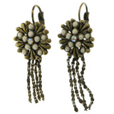 Mi Amore Dangle-Earrings Bronze-Tone/White