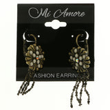 Mi Amore Dangle-Earrings Bronze-Tone/White