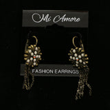 Mi Amore Dangle-Earrings Bronze-Tone/White