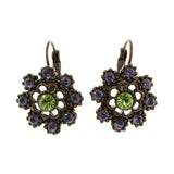 Mi Amore Crystal Accented Dangle-Earrings Copper-Tone/Purple