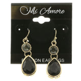Mi Amore Crystal Accented Dangle-Earrings Gold-Tone/Black