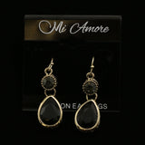 Mi Amore Crystal Accented Dangle-Earrings Gold-Tone/Black