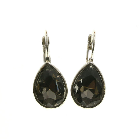 Mi Amore Crystal Accented Dangle-Earrings Silver-Tone