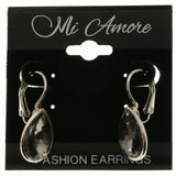 Mi Amore Crystal Accented Dangle-Earrings Silver-Tone