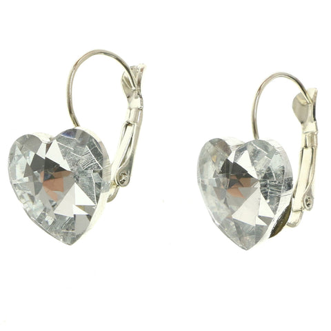 Mi Amore Heart Dangle-Earrings Silver-Tone