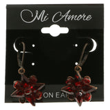 Mi Amore Crystal Accented Dangle-Earrings Copper-Tone/Red