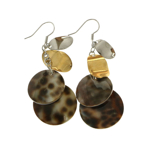 Mi Amore Dangle-Earrings Silver-Tone/Brown