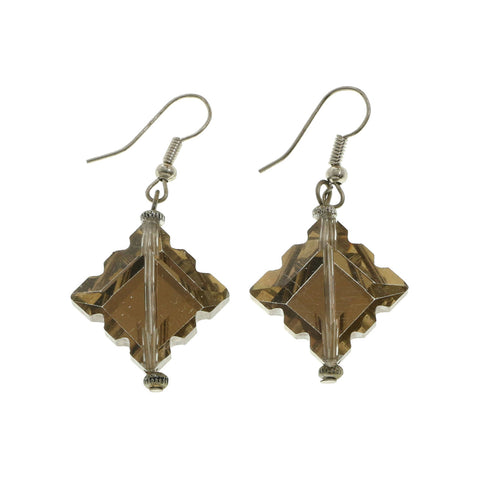 Mi Amore Dangle-Earrings Silver-Tone/Brown