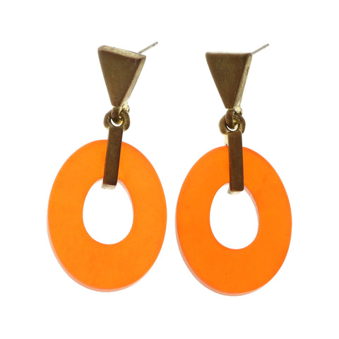 Mi Amore Dangle Post-Earrings Gold-Tone/Orange