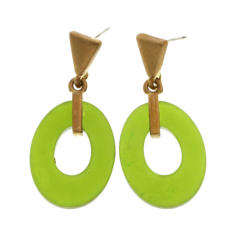 Mi Amore Dangle Post-Earrings Gold-Tone/Green