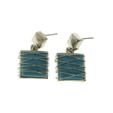 Mi Amore Dangle Post-Earrings Silver-Tone/Blue